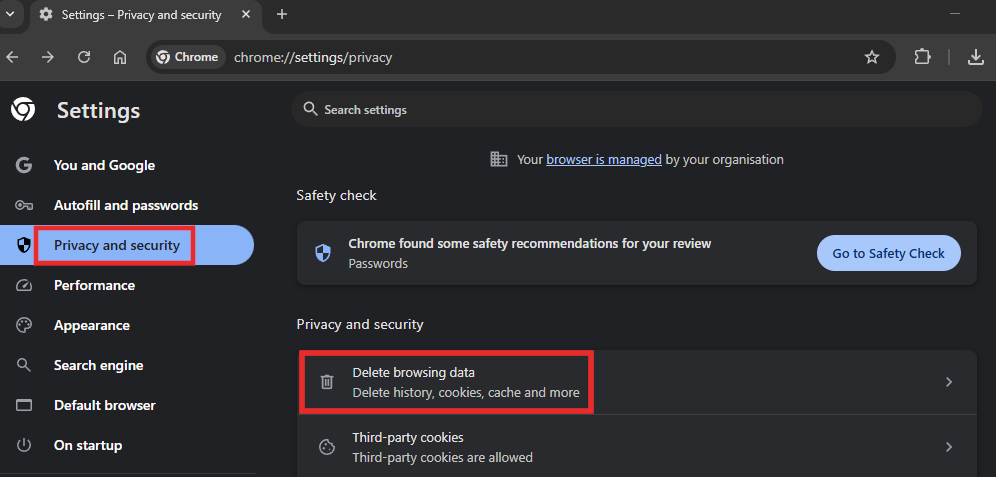 Chrome Settings